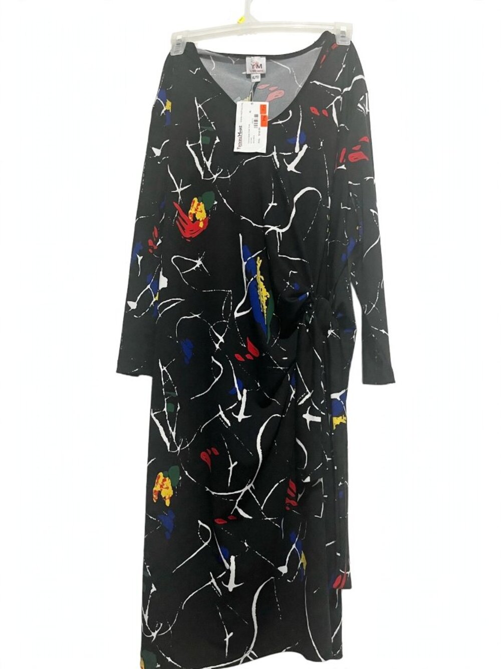Yvonne Marie Abstract Print Faux-Wrap Dress